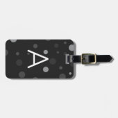 Zwarte Pop Dots Bagagelabel (Voorkant horizontaal)