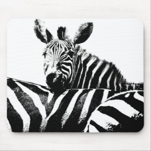 Zwarte Pop Kunst Zebras Trendy Sjabloon Muismat