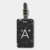 Zwarte Pop Stippen Bagagelabel (Voorkant verticaal)