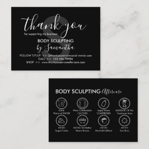 Zwarte Post Body Sculpting Nazorg Bedankt Visitekaartje