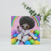 Zwarte Prins Melanin Boys Pasen Easter Hunt Regenb Kaart (Staand voorkant)