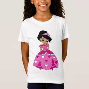Zwarte prinses met zwart natuurlijk haar t-shirt