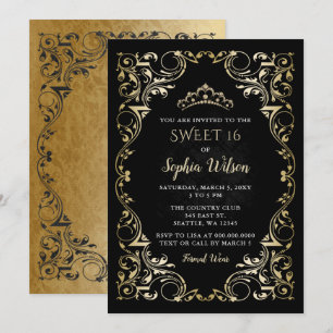 zwarte prinses Tiara Sweet 16 Kaart