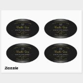Zwarte Product Labels Gold Soft Glitter met Logo (Vel)