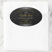 Zwarte Product Labels Gold Soft Glitter met Logo (Tas)