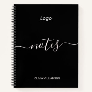 Zwarte professionele bedrijfsnotitieboekje met log notitieboek