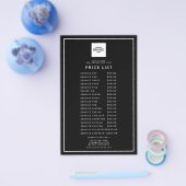 Zwarte professionele logo schoonheidsprijs service flyer (Enkel)