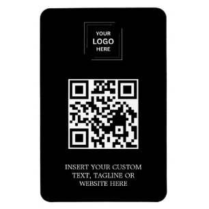 Zwarte professionele QR-merkstijl Magneet