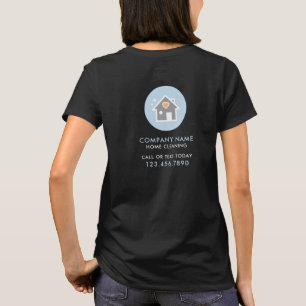 Zwarte professionele thuishulp schoonmaakster t-shirt