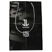 Zwarte Professionele Zakelijke Medium Cadeauzakje (Voorkant)