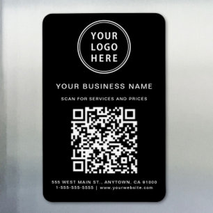 Zwarte promotionele QR-code voor zakelijk logo Magneet
