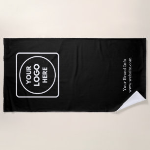 Zwarte Promotionele Strandhanddoek Aangepast Bed Strandlaken