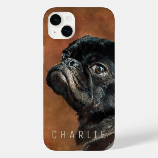 Zwarte Pug Hond Case-Mate iPhone Case (Achterkant)