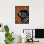Zwarte Pug Hond Poster (Thuiskantoor)