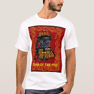 Zwarte Pug Jaar van de Hond T-shirt