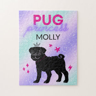 ZWARTE" PUG PRINCESS" VOOR KINDEREN! LEGPUZZEL