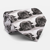 Zwarte pug stropdas (Opgerold)