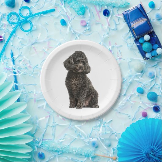 Zwarte Puppy Dog Weddenschap Papieren Bordje (Feest)