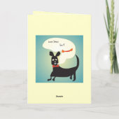 Zwarte Puppy > Kerstkaart Feestdagen Kaart (Achterkant)