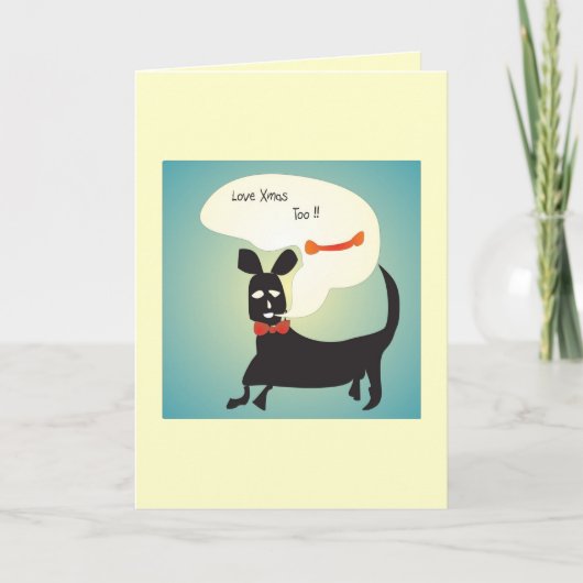 Zwarte Puppy > Kerstkaart Feestdagen Kaart (Voorkant)