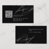 Zwarte QR-code abstracte moderne, eenvoudige socia Visitekaartje (Voorkant / Achterkant)