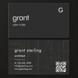 Zwarte QR-code Architectuur Visitekaartje