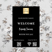 Zwarte QR code business logo seminarruimte wifi Poster