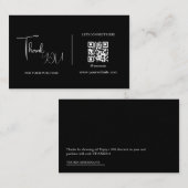 Zwarte QR-code Dank u Kaartkortingscode Visitekaartje (Voorkant / Achterkant)