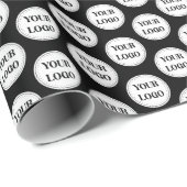 Zwarte QR-code Logo | Modern & elegant bedrijf Cadeaupapier (Rol Hoek)