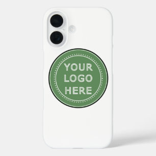 Zwarte QR-code-ontwerp in stijl Elegant merk iPhone 16 Hoesje