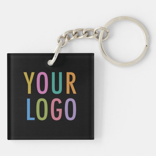 Zwarte QR Code Sleutelhanger Acryl Custom Logo Squ (Achterkant)