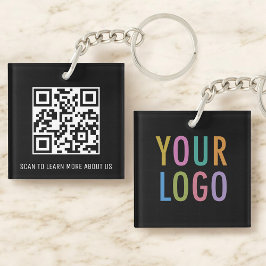 Zwarte QR Code Sleutelhanger Acryl Custom Logo Squ
