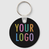 Zwarte QR Code Sleutelhanger Custom Logo Rond Alum (Achterkant)