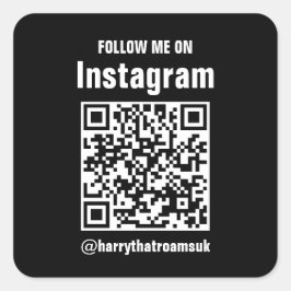 Zwarte QR-code Zakelijk Logo | Modern Profess Vierkante Sticker