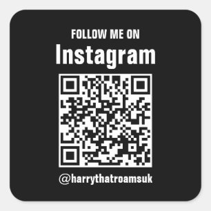 Zwarte QR-code Zakelijk Logo   Modern Profess Vierkante Sticker