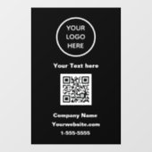 Zwarte QR-code Zakelijk Logo Moderne Promotie Raamsticker (Vel)