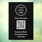 Zwarte QR-code Zakelijk Logo Moderne Promotie Raamsticker (Vel 3)