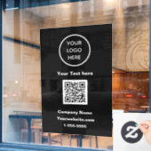 Zwarte QR-code Zakelijk Logo Moderne Promotie Raamsticker (Cafe Raam)