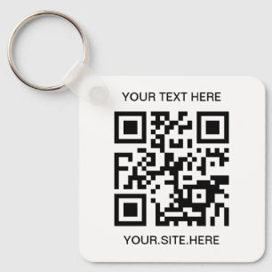 Zwarte QR-codefoto Sleutelhanger