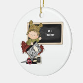 Zwarte raad #1 leraar keramisch ornament (Links)