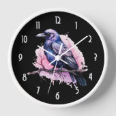 Zwarte raaf op een tak illustratie (Voorkant)