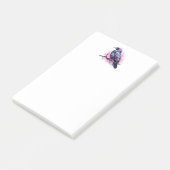 Zwarte raaf op een tak illustratie post-it® notes (Schuin)