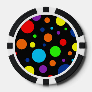 Zwarte Rainbow Spots Poker Chips