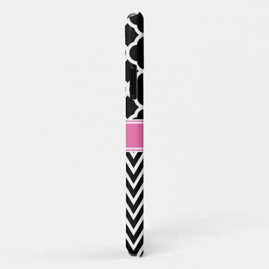 Zwarte raket / Chevron Pattern Roze naam Case-Mate iPhone Case (Achterkant/rechts)