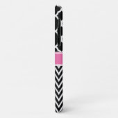 Zwarte raket / Chevron Pattern Roze naam Case-Mate iPhone Case (Achterkant/links)