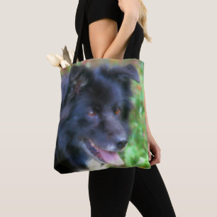 Zwarte rand Collie Dog Art Fotoschildering Draagtas
