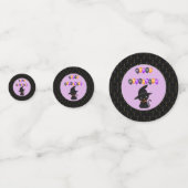 Zwarte-rand, kat Happy Halloween-ballonnen Confetti (Achterkanten)