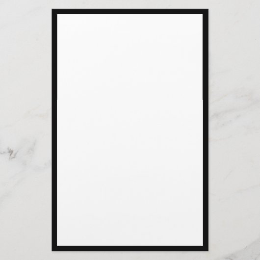 Zwarte rand Randen Solid White Achtergrond Briefpapier (Voorkant)