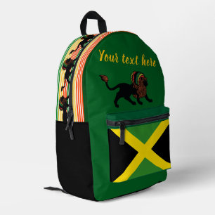 Zwarte Rasta Leeuw Jamaicaanse vlag ontwerp Bedrukte Rugzak