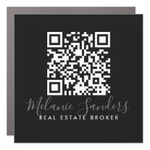 ZWARTE REAL ESTATE Auto Magnet met QR CODE